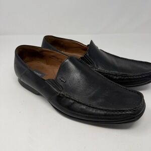 Bugatti Black Leather Loafers Men US 11.5-12 EU 45 Slip On Driving Loafers Read